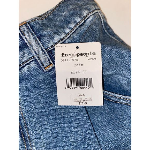 Free People Cosmico Flirt Denim Mini Skirt in Rain Blue OB1193075 Women’s Size 2 - Picture 4 of 10